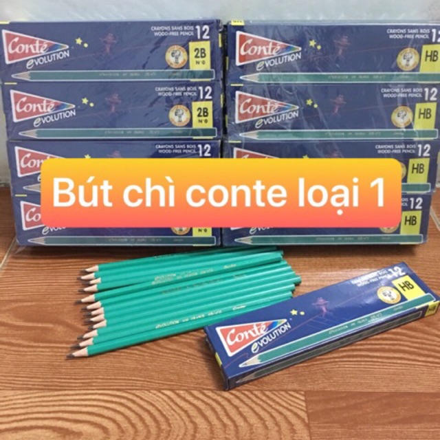 1 hộp 12 bút chì conte 2b-hb .hàng loại 1 đẹp 💌