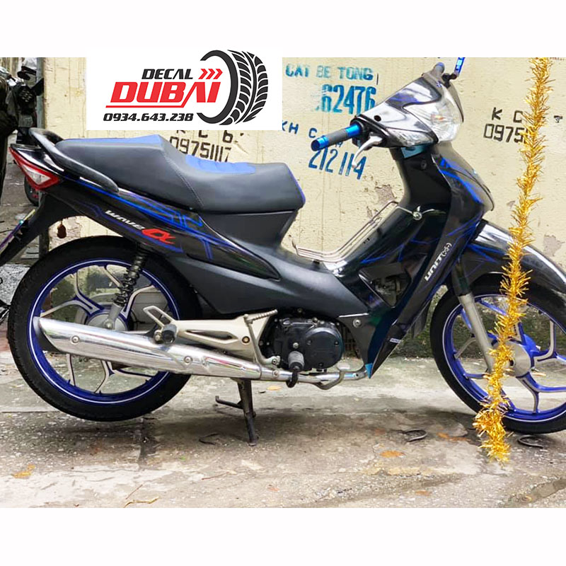 Tem Trùm Wave A Đen Chỉ Xanh