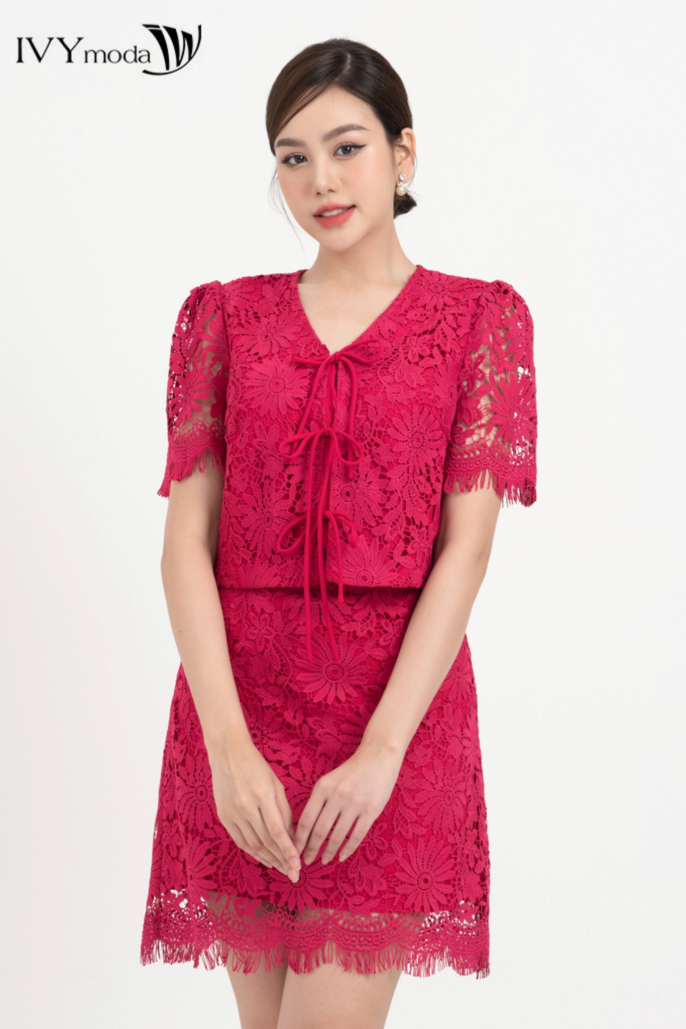 Rosie set - áo ren họa tiết ivy moda ms 16m8292