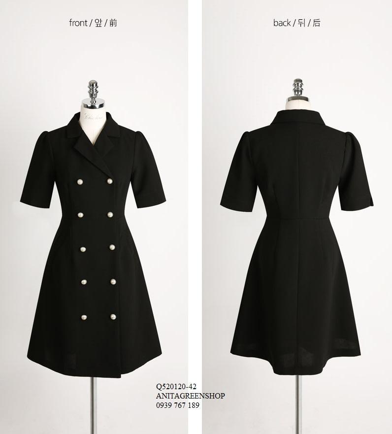 Q520120  ĐẦM VEST CÔNG SỞ PHỐI NÚT