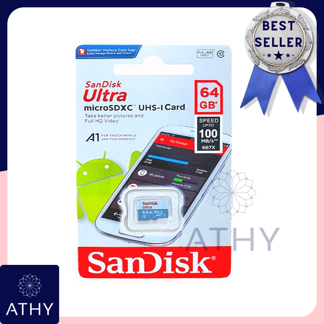 THẺ NHỚ MICRO SD HC 64GB CLASS 10 SANDISK dùng cho điện thoại máy tính bảng camera tablet lưu trữ dữ liệu hình ảnh video game memory card SDHC 64 GB gygabyte 64G hàng cao cấp chính hãng tốt xịn rẻ tốc độ cao bền đẹp dùng lâu