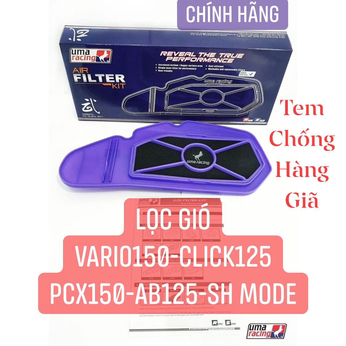 ( TẨM DẦU SẴN ) LỌC GIÓ UMA RACING TĂNG TỐC WINNER SONIC EXCITER CLICK VARIO ADV 160 NVX V2 - NMAX 2020 SHMODE RAIDER FI HÀNG CHÍNH HÃNG LZD- 01