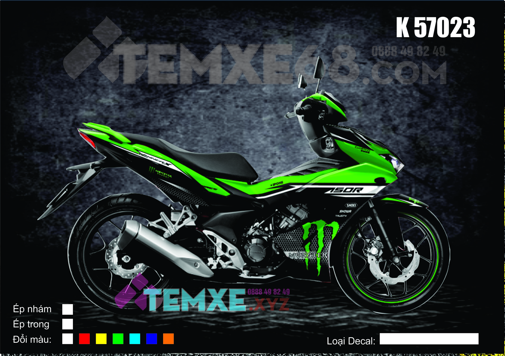 Tem trùm Winner X - Monster xanh lá