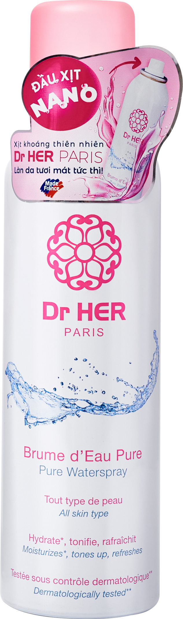 Xịt khoáng cấp ẩm, làm dịu da Dr HER Paris 150ML