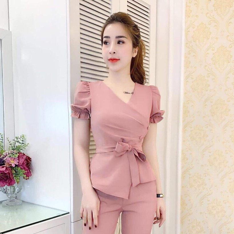 [HCM]Set Bộ Tay Phồng Cột Eo Thời Trang Nữ NGOCTRANSHOP - NT8114