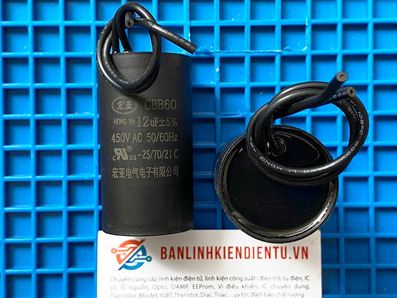 Tụ khởi động CBB60 12uF 450V màu đen