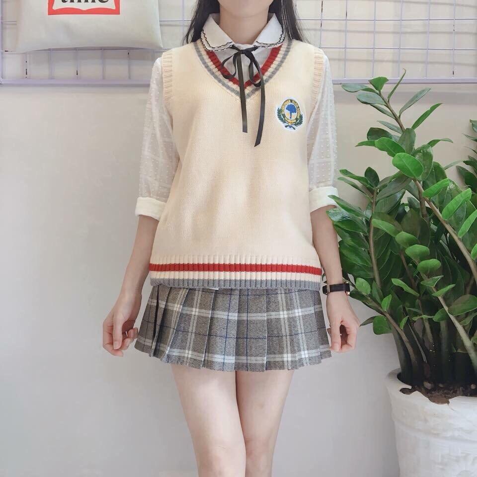 Áo len gile nữ , dáng suông ( không kèm áo trong )