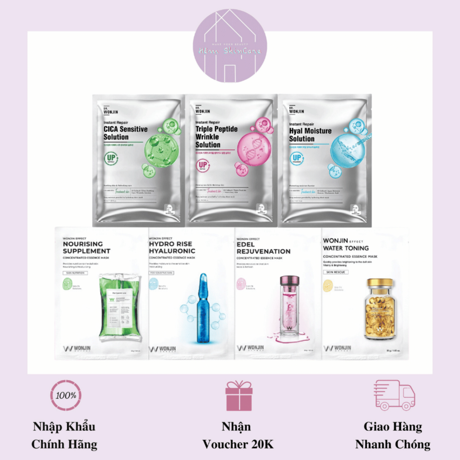 Wonjin Êffect - Mặt Nạ Dưỡng Da Phục Hồi - Lẻ 1 Miếng