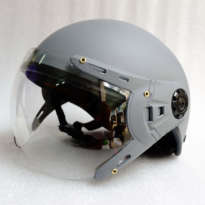 MŨ BẢO HIỂM 1/2 ĐẦU KÍNH CÀNGSƠN TRƠN MÀU XÁM-NÓN BẢO HIỂM NỮA ĐẦU-AN TOÀN ĐẠT CHUẨN