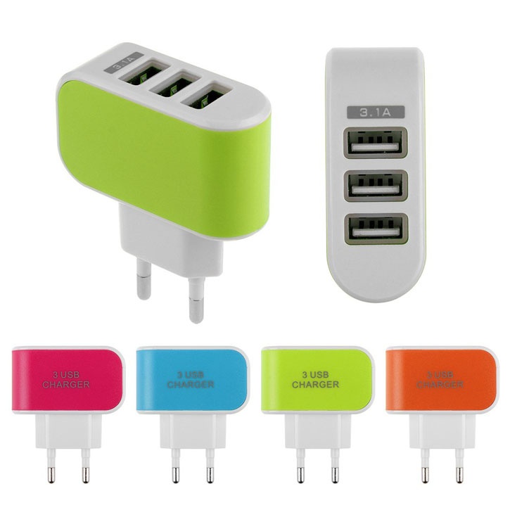 Cốc sạc điện thoại đa năng 3 cổng USB