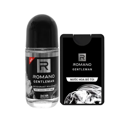 Combo Nước hoa bỏ túi Romano Gentleman 18ml Và lăn khử mùi Romano Gentleman 50ml