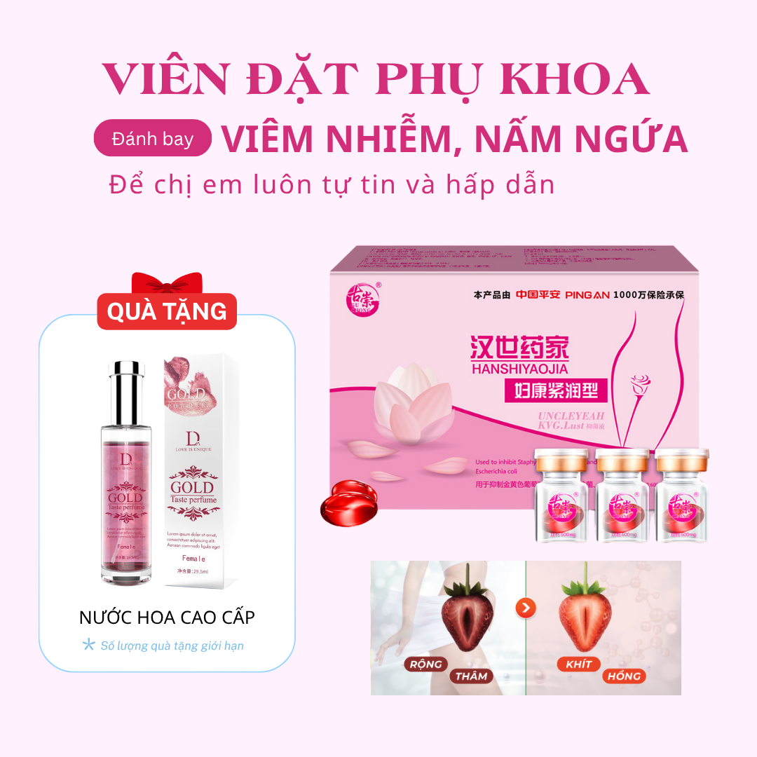 Viên đặt se khít hồi trinhh, loại bỏ viêm, khô rát, giảm viêm ngứa, mùi hôi khó chịu, làm hồng và khít.
