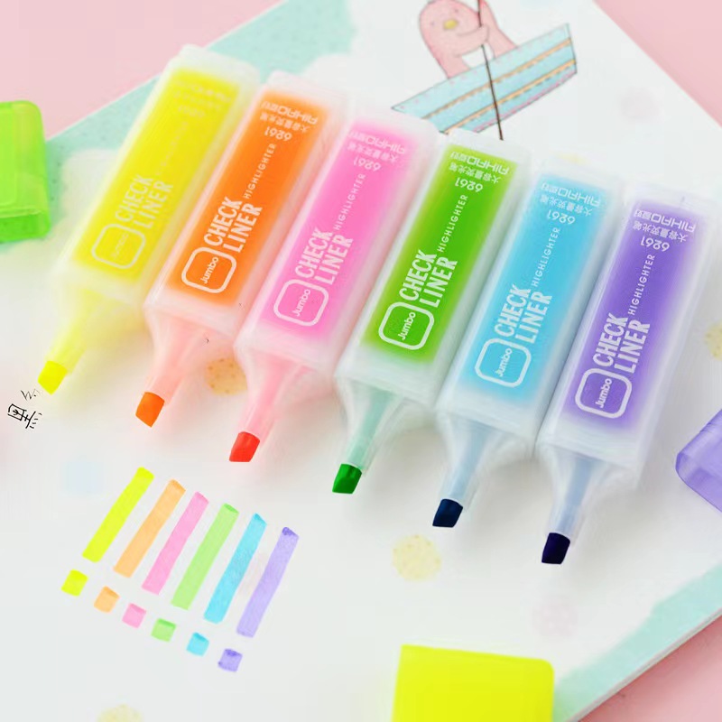 Q Bút đánh dấu nhiều màu hỗ trợ ghi nhớ công việc màu đẹp,Permanent,Highlighter-Galit625