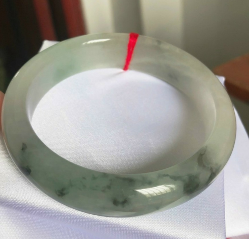 [HCM]) Vòng tay bản hẹ đá cẩm thạch trắng sữa mệnh thủy -mộcvòng may mắnđá tự nhiên 100%đủ side