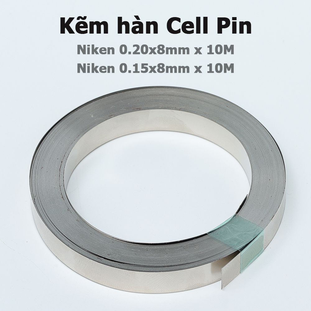 Kẽm hàn cell pin mạ niken 0.15x8mm cuộn 10m