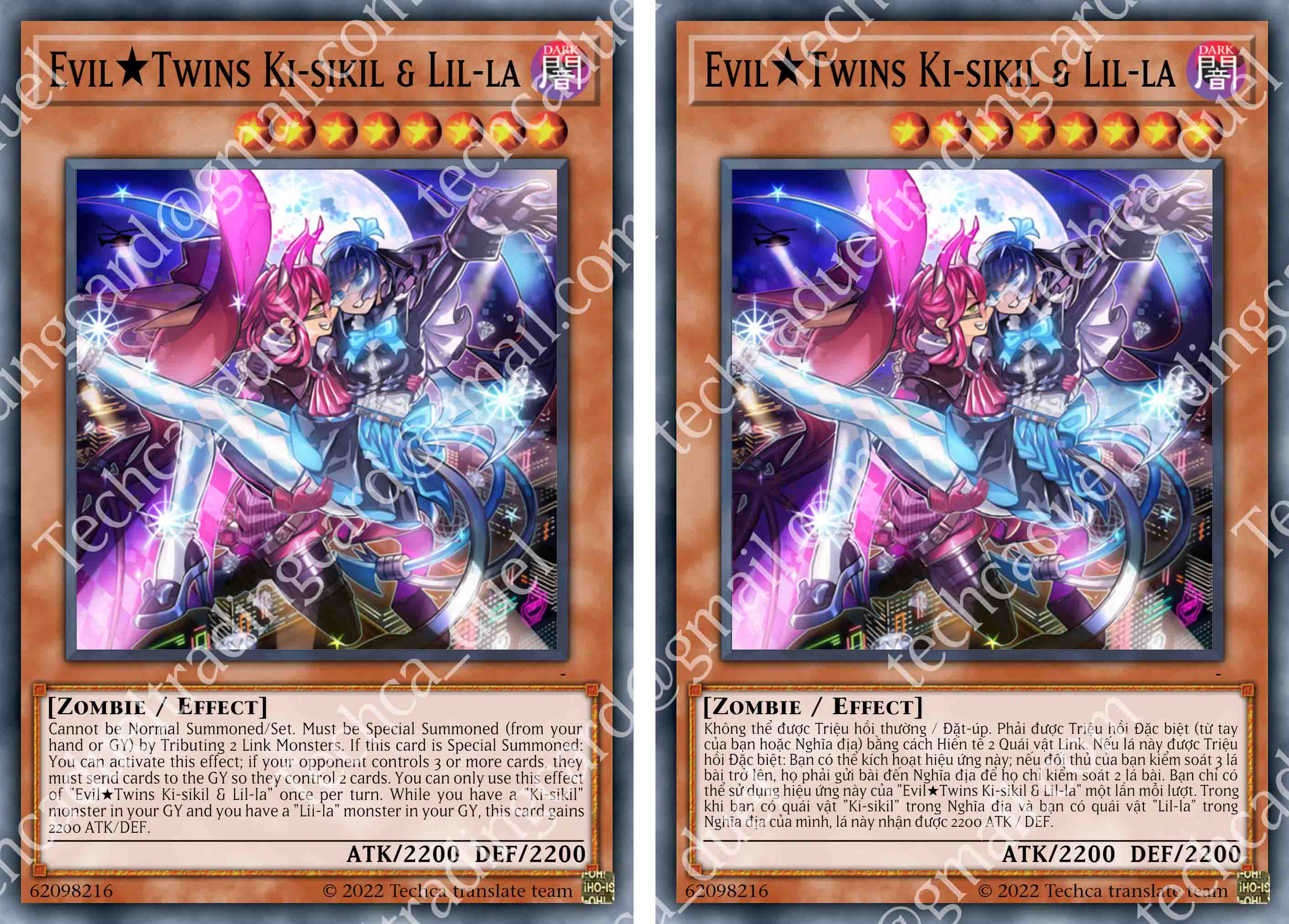 Bài In Tiếng Việt - Bộ bài Yugioh - Custom Deck - Evil★Twin Deck
