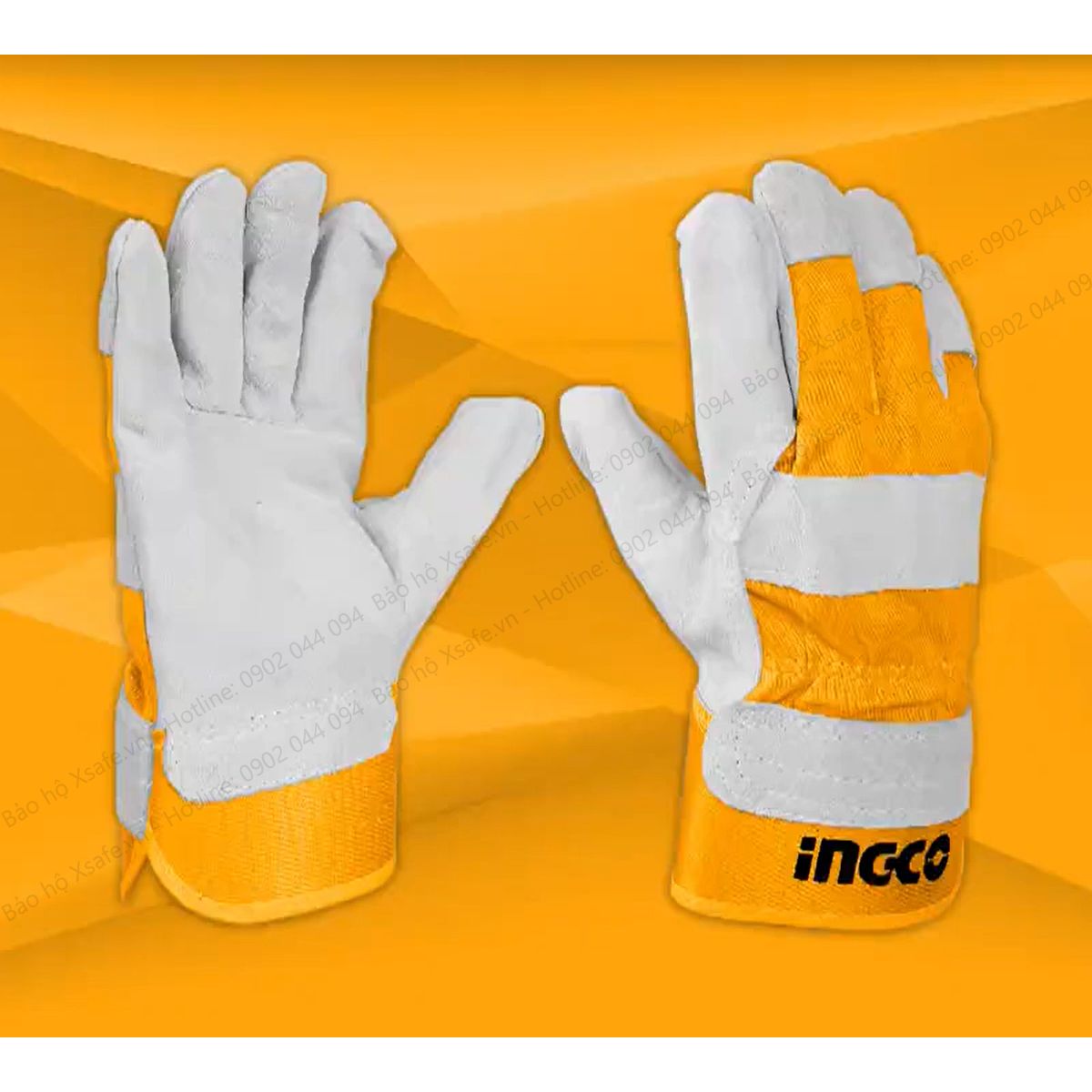 [HỎA TỐC] Găng tay bảo hộ vải da Ingco HGVC01 găng tay lao động đa năng, bao tay hàn cắt, cơ khí, xây dựng, nông nghiệp, luyện kim...