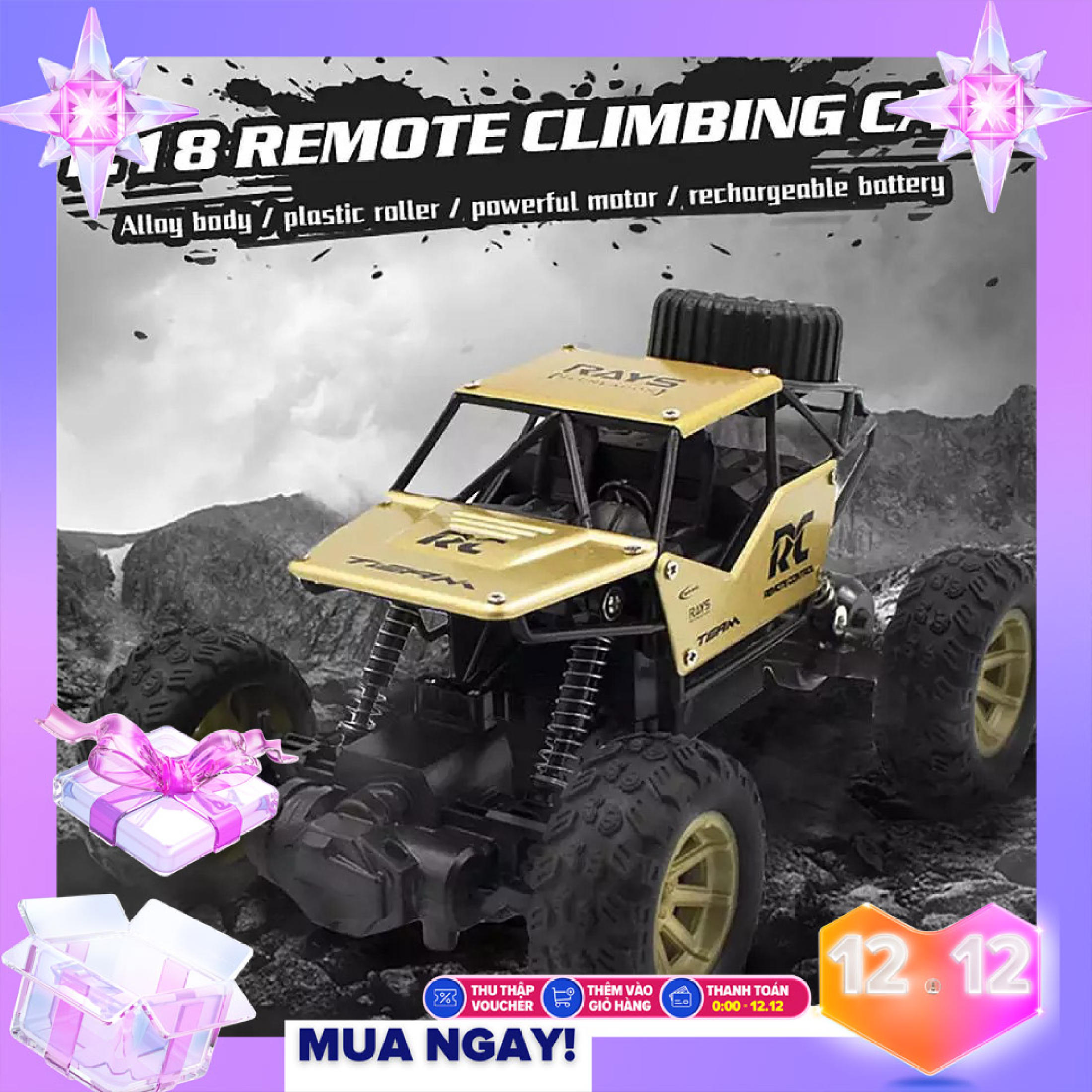 [QUÀ TẶNG  - GIÁ SỈ]  Xe Điều Khiển Từ Xa Tốc Độ Cao - Hàng Chất Lượng Cao - Chinh Phục Mọi Địa Hình Đất Đá - Quà Tặng Ý Dành Cho Bé Trai