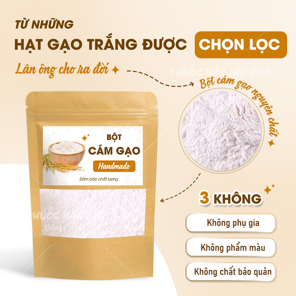 Bột cám gạo nguyên chất 100g (Cám gạo organic dưỡng trắng da)