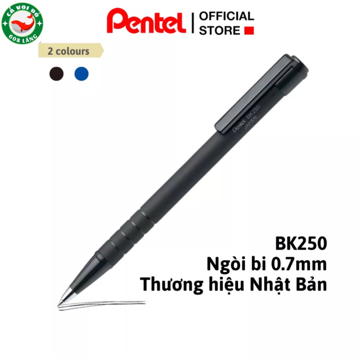 Bút bi nhật bản pentel bk250 ngòi 0.7mm mực đen