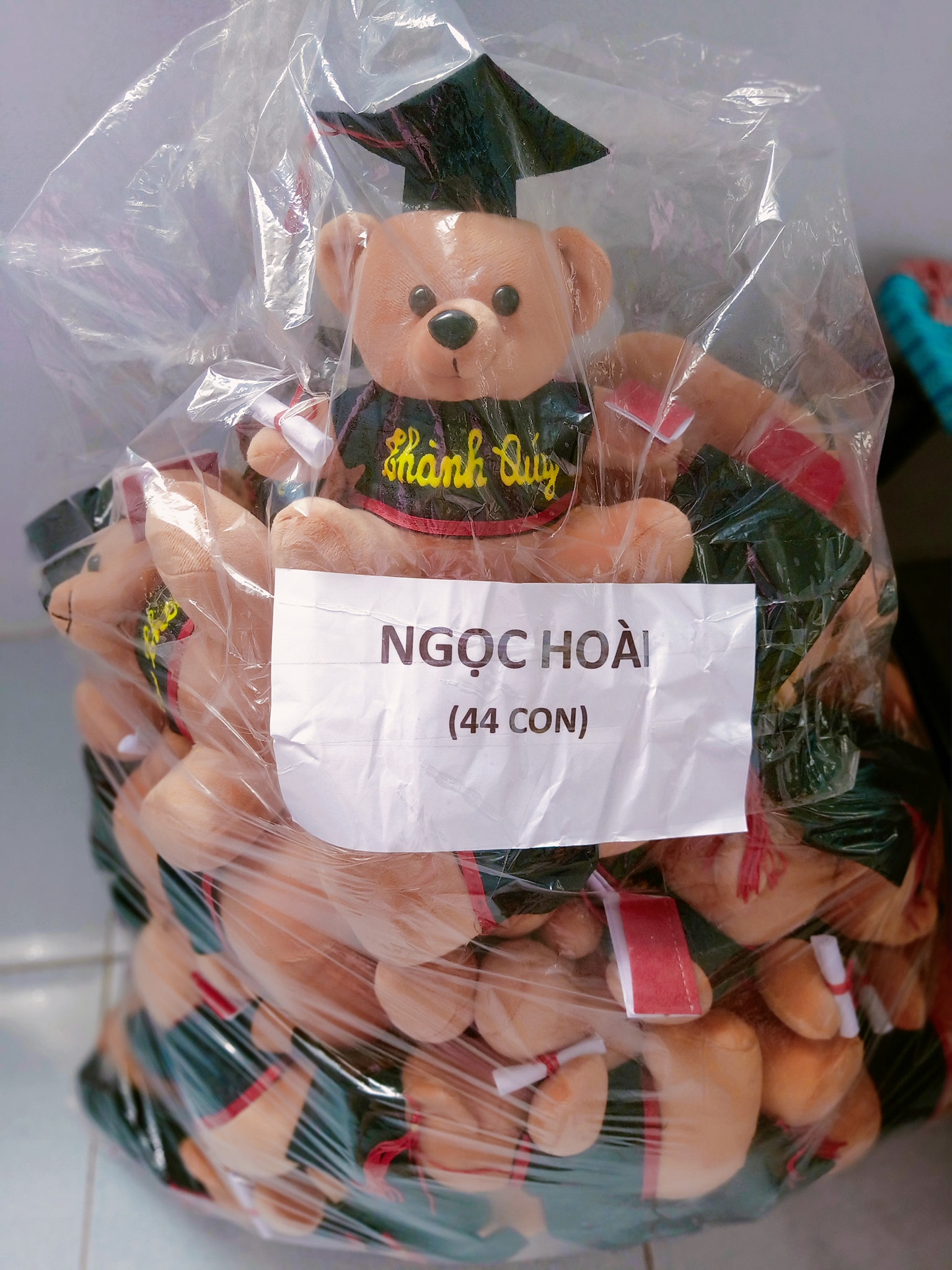 Gấu tốt nghiệp nâu lông mịn (1 con)