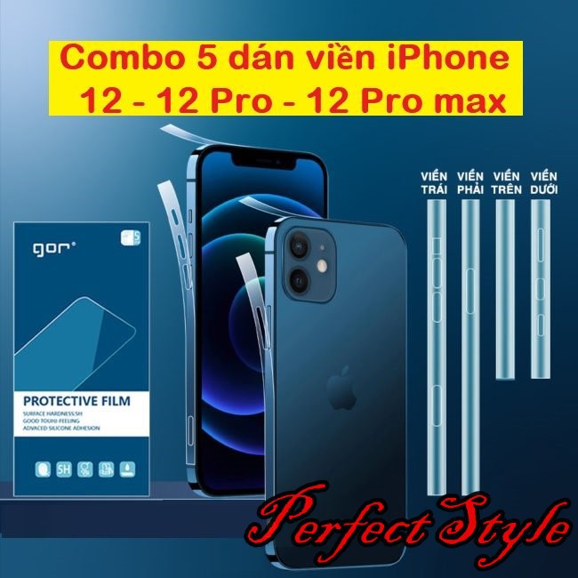 5 Bộ dán viền Gor cho iPhone 12 Pro Max / 12 Pro / 12 /13 / 13 pro / 13 pro max ( 5 bộ - dán 5 máy)