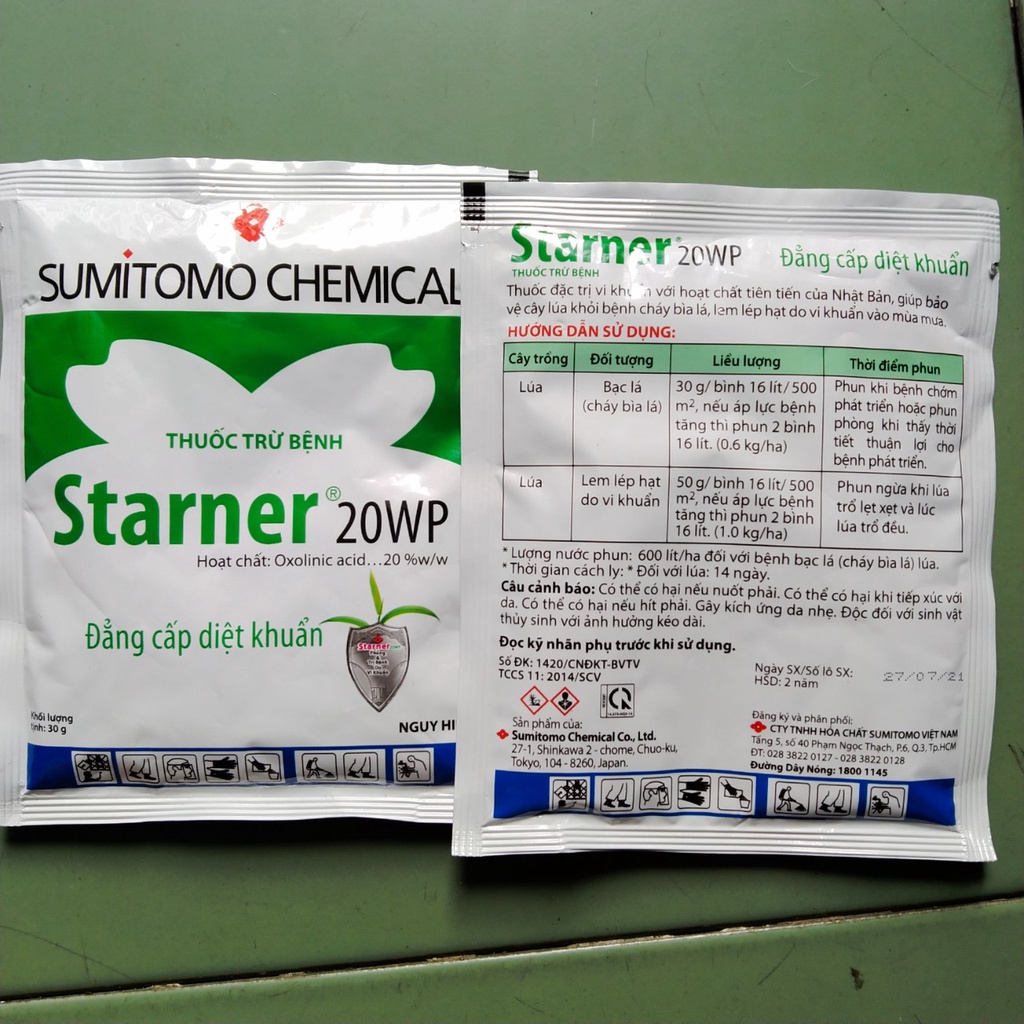 Thuốc trừ bệnh starner 20wp gói 30 gram nhật bản đặc trừ vi khuẩn gây thối nhũn lá, rễ