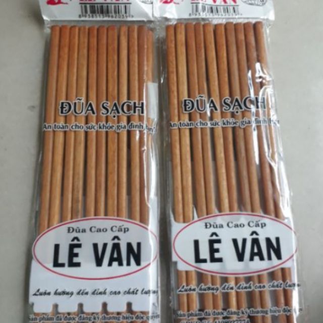 [HCM][SALE SINH NHẬT] Combo 10 đôi Đũa Sạch Cao Cấp Lê Vân - Không sơn phủ hóa chất