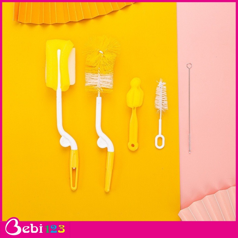 Bộ 5 cọ rửa bình sữa, núm ty và ống hút cho bé