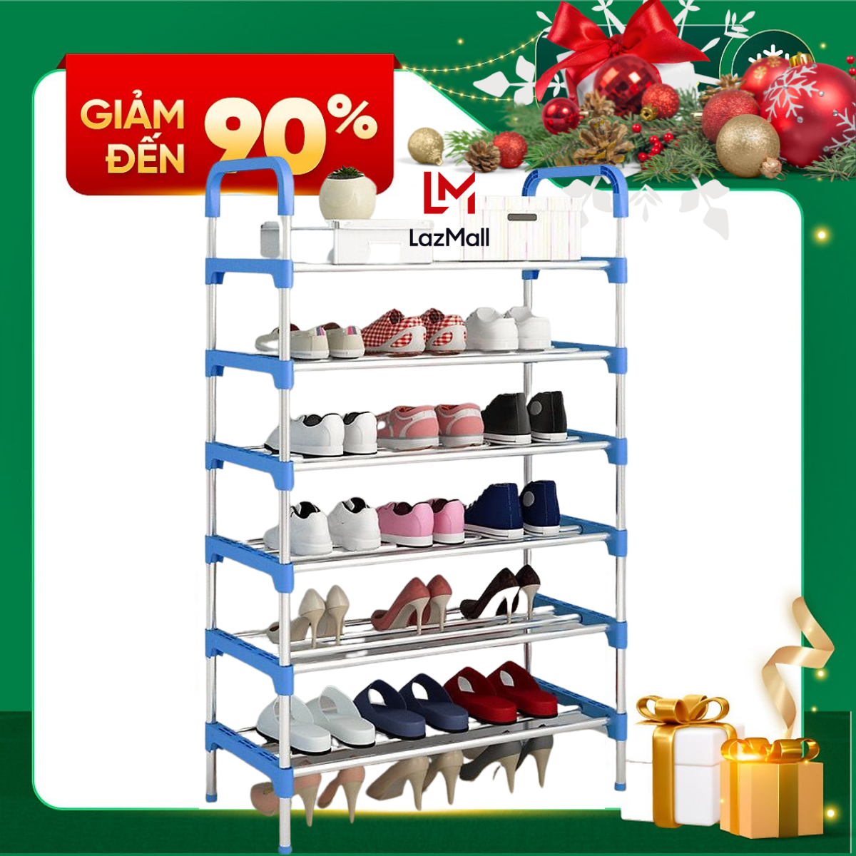 Kệ giày 5 tầng để giày dép lắp ghép thông minh bằng nhựa và inox - Chính hãng DODODIOS