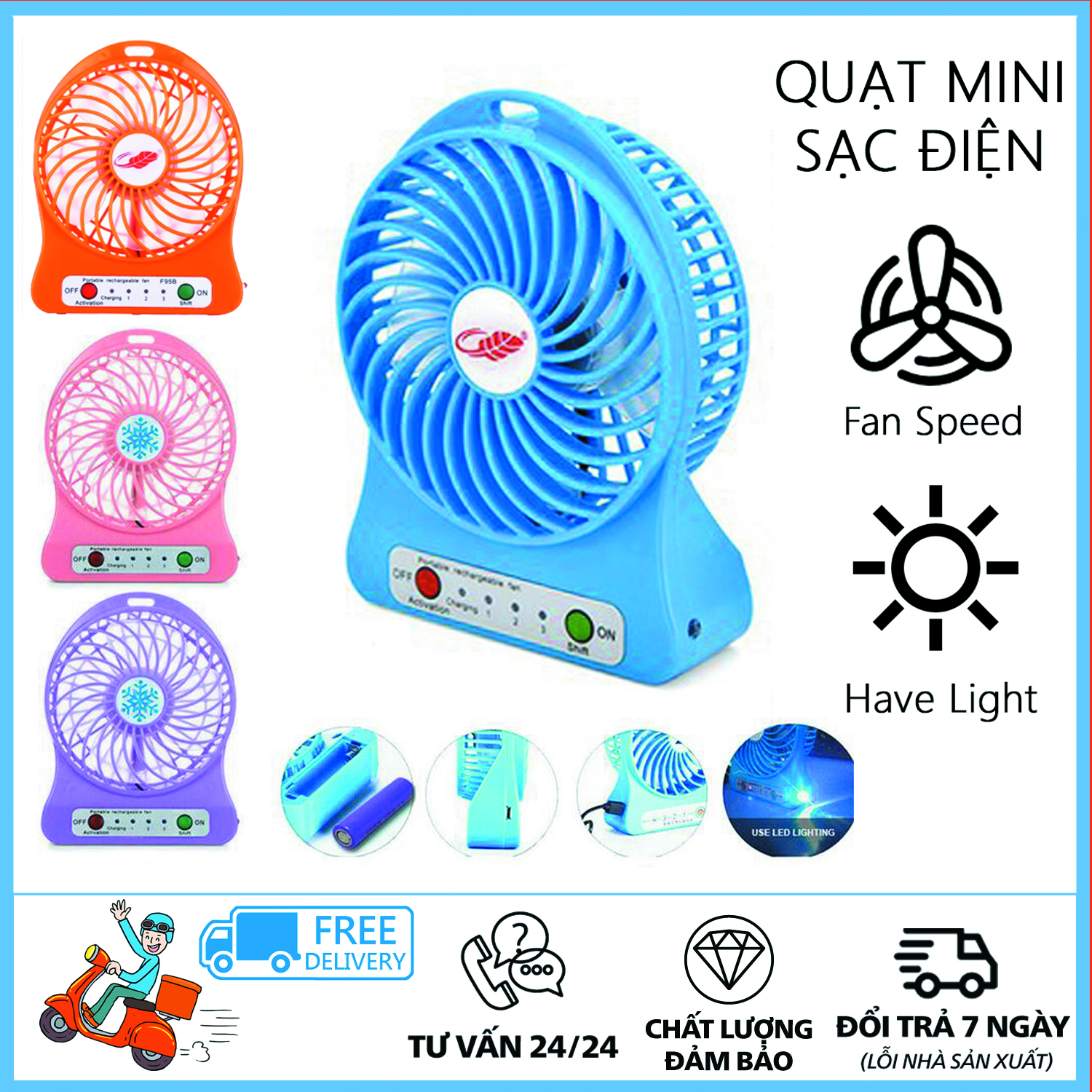 Quạt mini sạc điện- Quạt mini - Quạt tích điện - Quạt mini sạc điện - Quạt tích điện USB 3 chế độ mini siêu mát có cổng loại tốt PDL , quạt mini để bàn, điều chỉnh 3 chế độ