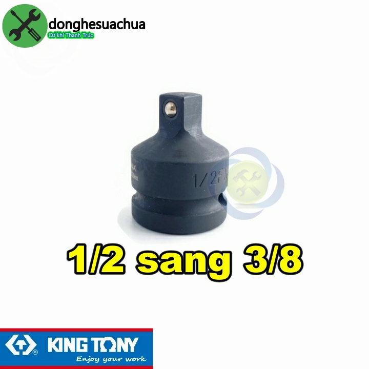 Đầu chuyển đen 1/2 sang 3/8 kingtony 4863