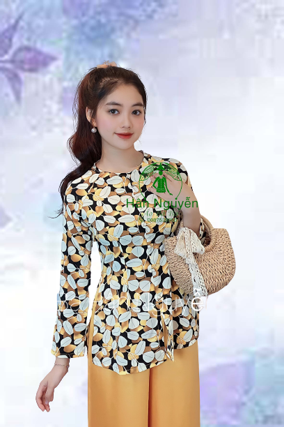 ÁO BÀ BA LỤA MANGO LÁ + QUẦN