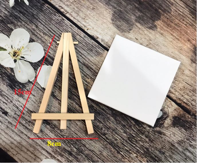Canvas mini , canvas 10x10cm , Canvas kèm giá vẽ mini