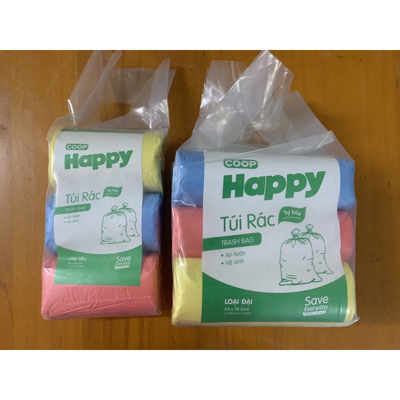 Túi đựng rác sinh học tự hủy COOP HAPPY 1kg (3cuộn) | Lazada.vn