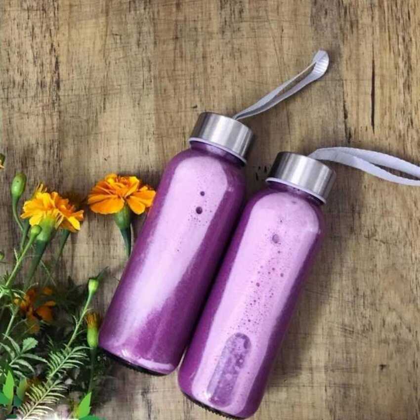 Chai Đựng Nước Thủy Tinh có dây treo 300ML (combo 2 cái) nắp thiếc vặn - Bình Thủy Tinh Đựng Nước ,sữa - Chai Thủy Tinh Đựng Nước ép - Chai Detox