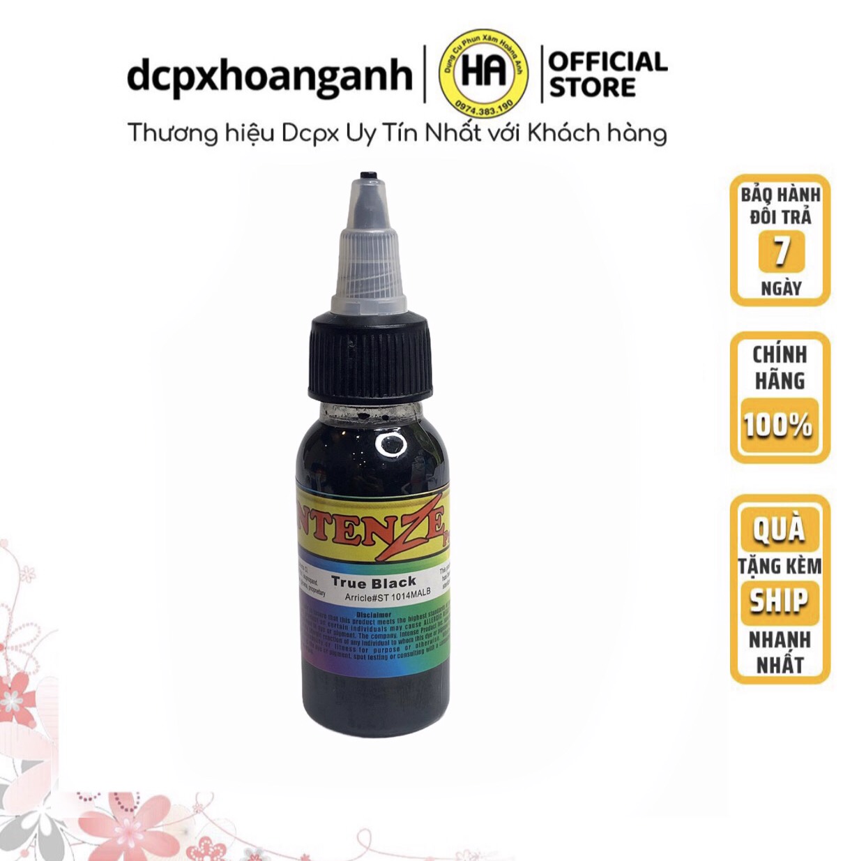 Mực Tập Xăm Intenze True Black và Bright Red 30ml