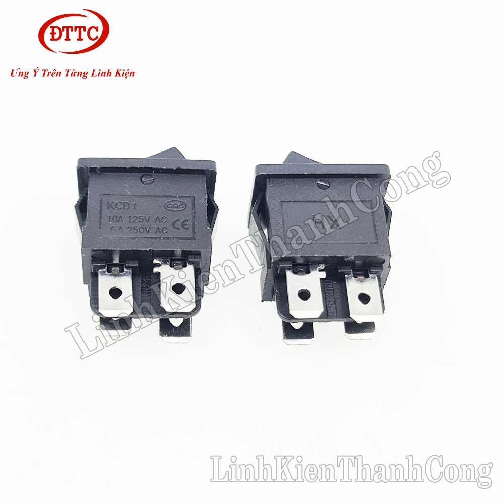 Công Tắc KCD1-104 4 Chân Màu Đen