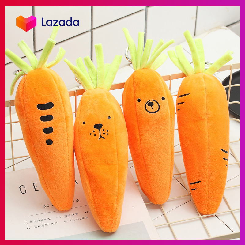 Bóp viết lông nhung Cà rốt siêu mềm mịn to như thật kèm móc treo - KAShop