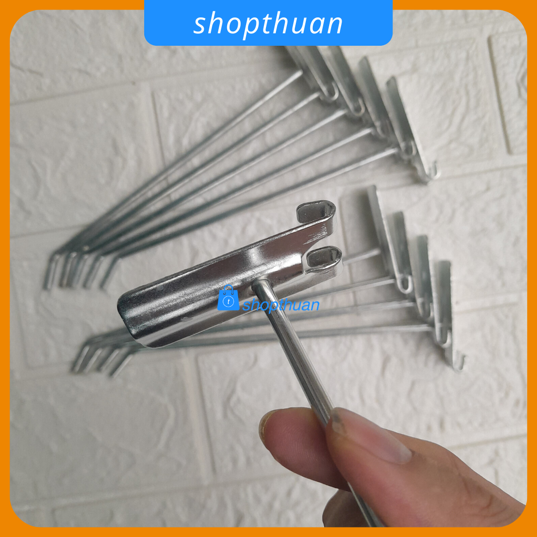 Móc sắt treo lưới dài 20cm, tay lưới phi 5cm - móc treo lưới