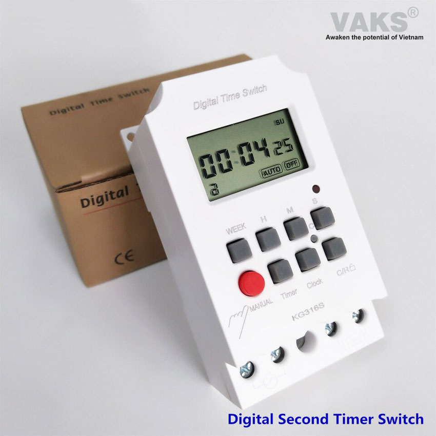 [HCM]Công tắc hẹn giờ kỹ thuật số KG316S 25A 220VAC 32 chương trình ON/OF mỗi ngày hẹn giờ tối thiểu 1 giây  - EOM