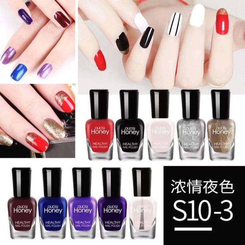SET 10 chai sơn móng tay KHÔ NHANH KHÔNG CẦN HƠ MÁY BẢNG MÀU HOT OULISI