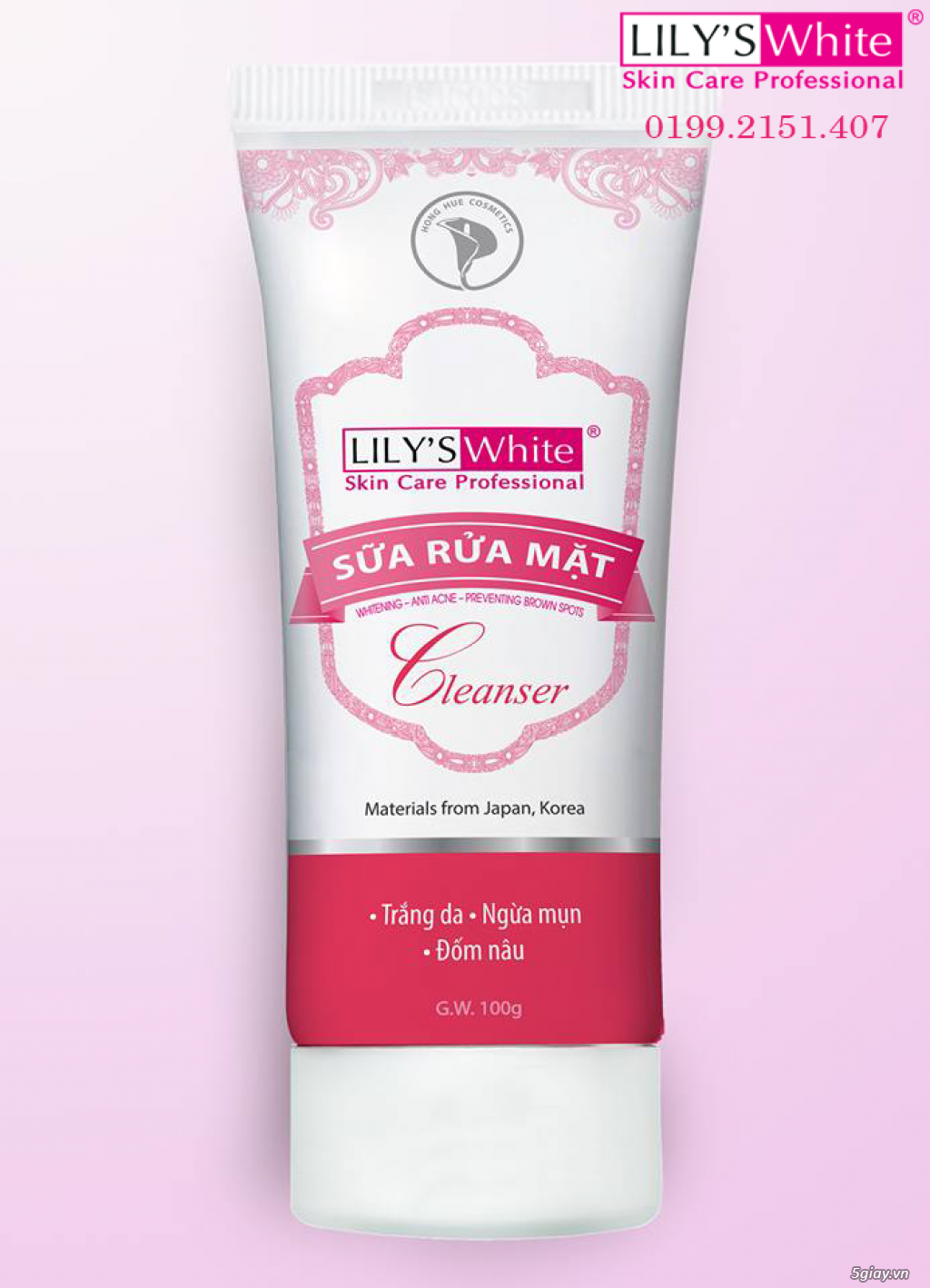 Sữa rửa mặt lily’s white cleanser trắng da sạch mụn