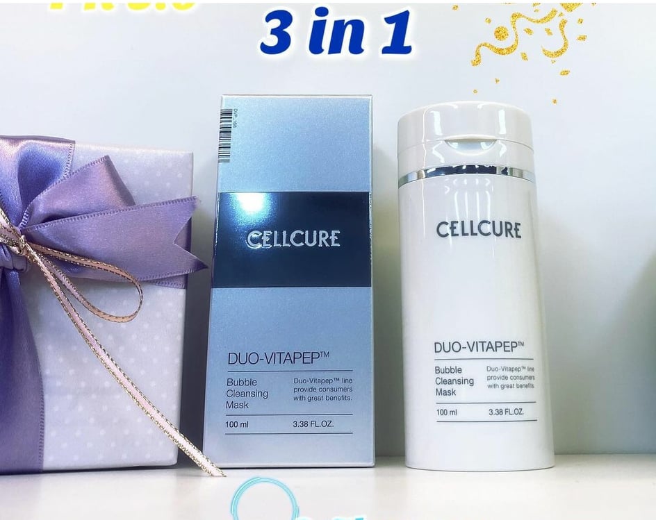 (Tặng kèm Sample) Mặt nạ sủi bọt thải độc Cellcure Duo_Vitapep Bubble Cleansing Mask ( Chính Hãng )