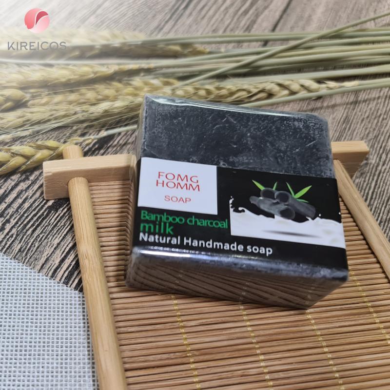 [HCM]Xà Phòng Tắm Rửa Tay Dưỡng Ẩm Hand Made Vuông Đủ Mùi 100G - Bamboo Charcoal - kireicos