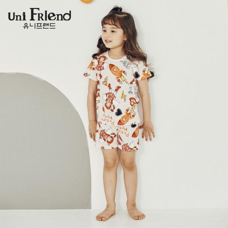 Nơi bán Đồ bộ mặc nhà bé gái Unifriend thun ngắn hoạ tiết vũ trụ U9SSTS25