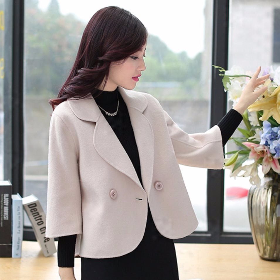 Áo dạ dáng ngắn phong cách Hàn Quốc A6