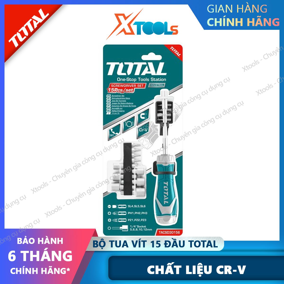 Compact Design 15 heads toatl racsd30156 screwdriver set. CR-V heavy duty screwdriver set, 2-way