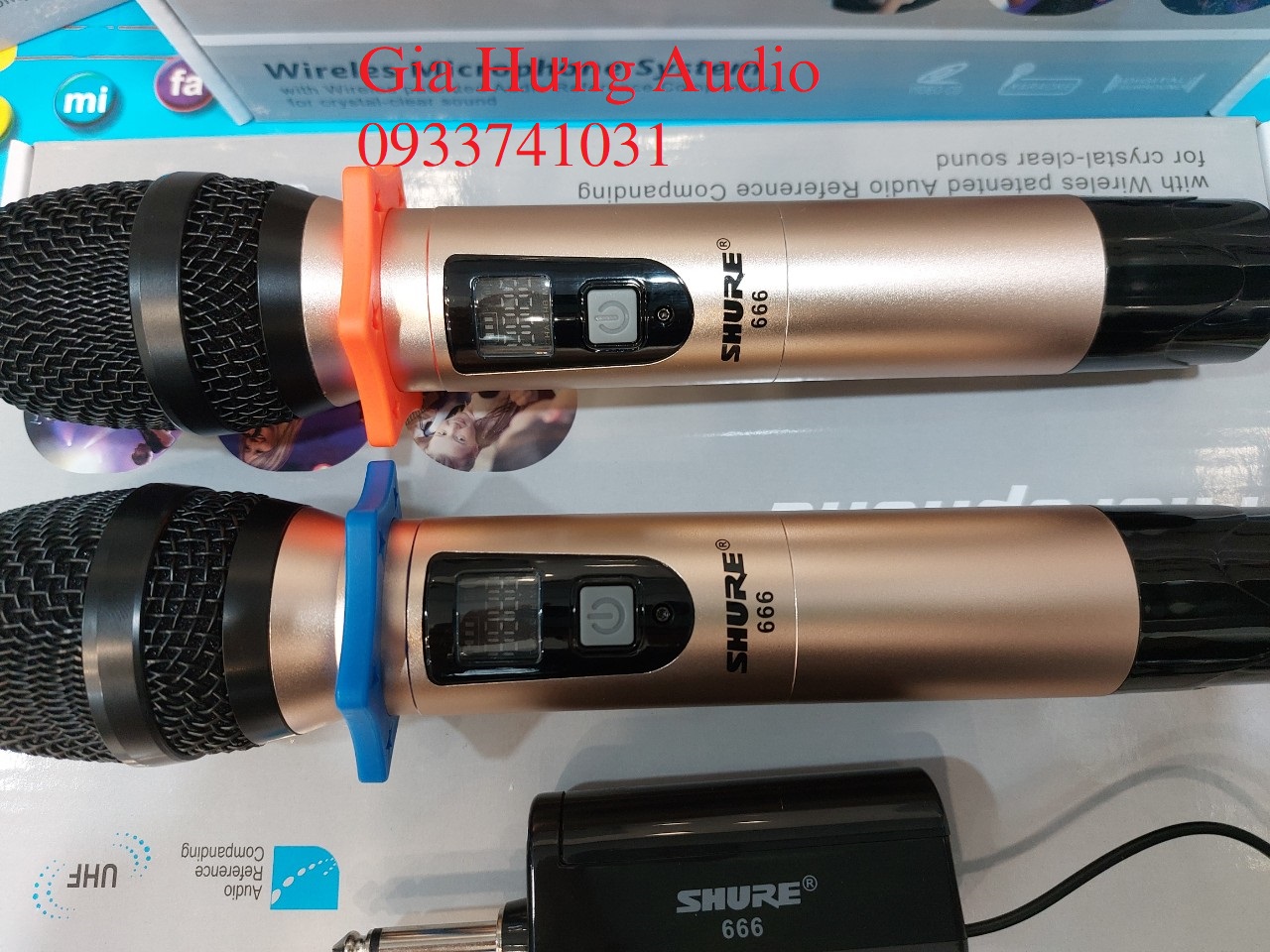 [HCM] Micro không dây cao cấp Shure 666, hát nhẹ ít hú.