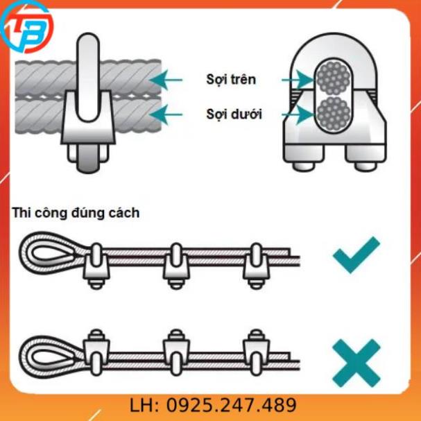 Cóc khóa cáp Phi [ 6mm ] INOX CÁP THÉP Thái Bình VinàN